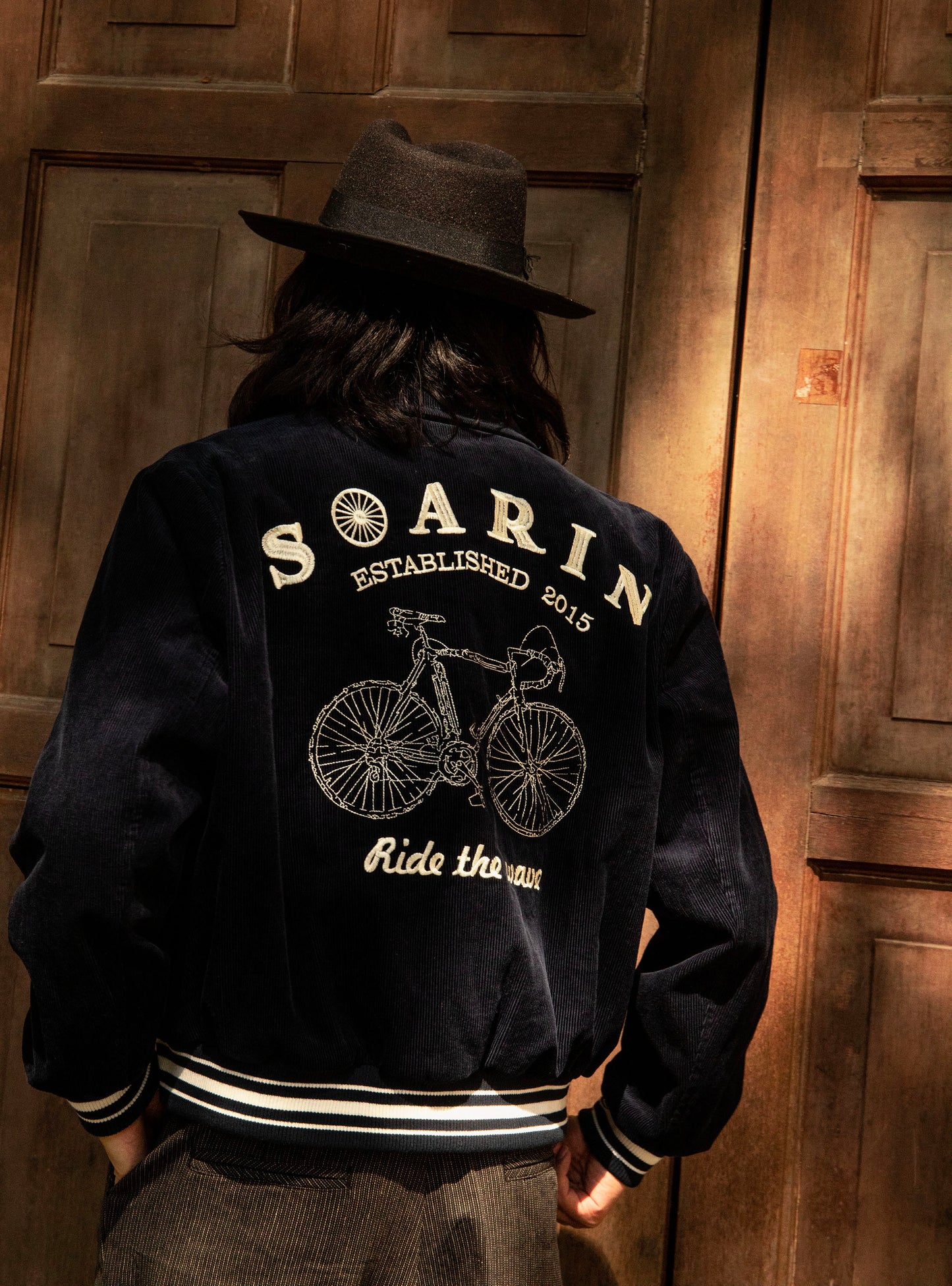 American retro style corduroy jacket men's winter warm embroidery casual loose baseball jacket