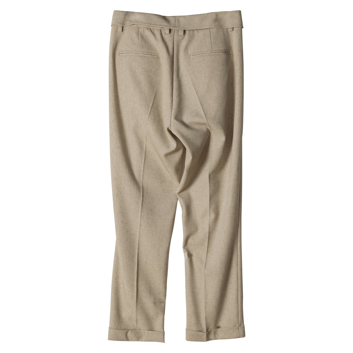 British style retro linen 9-point trousers for men ruffled and handsome casual straight 9-point high waist suit trousers
