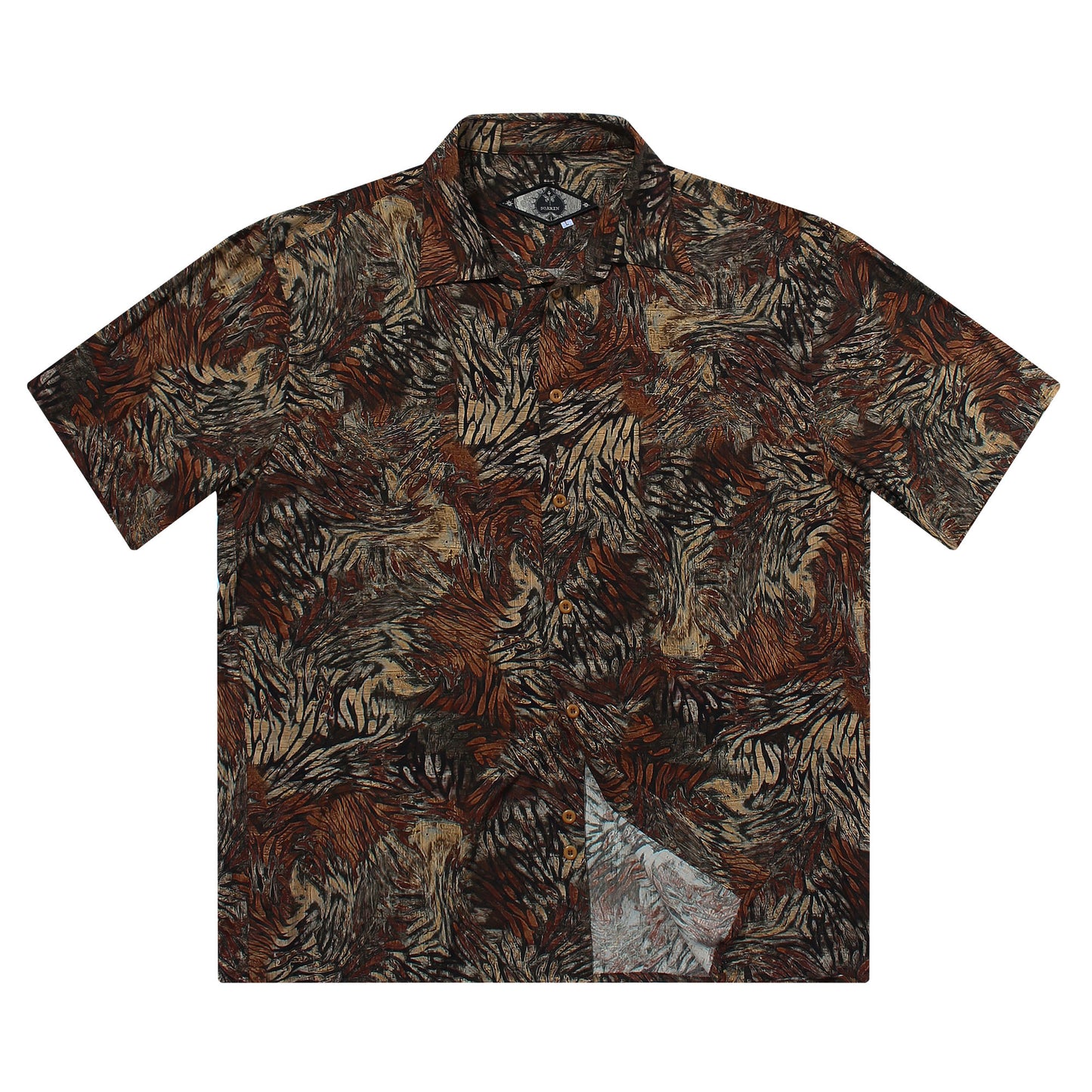 Retro yuppie style Baroque print shirt men's light Hawaiian handsome casual loose short-sleeved shirt