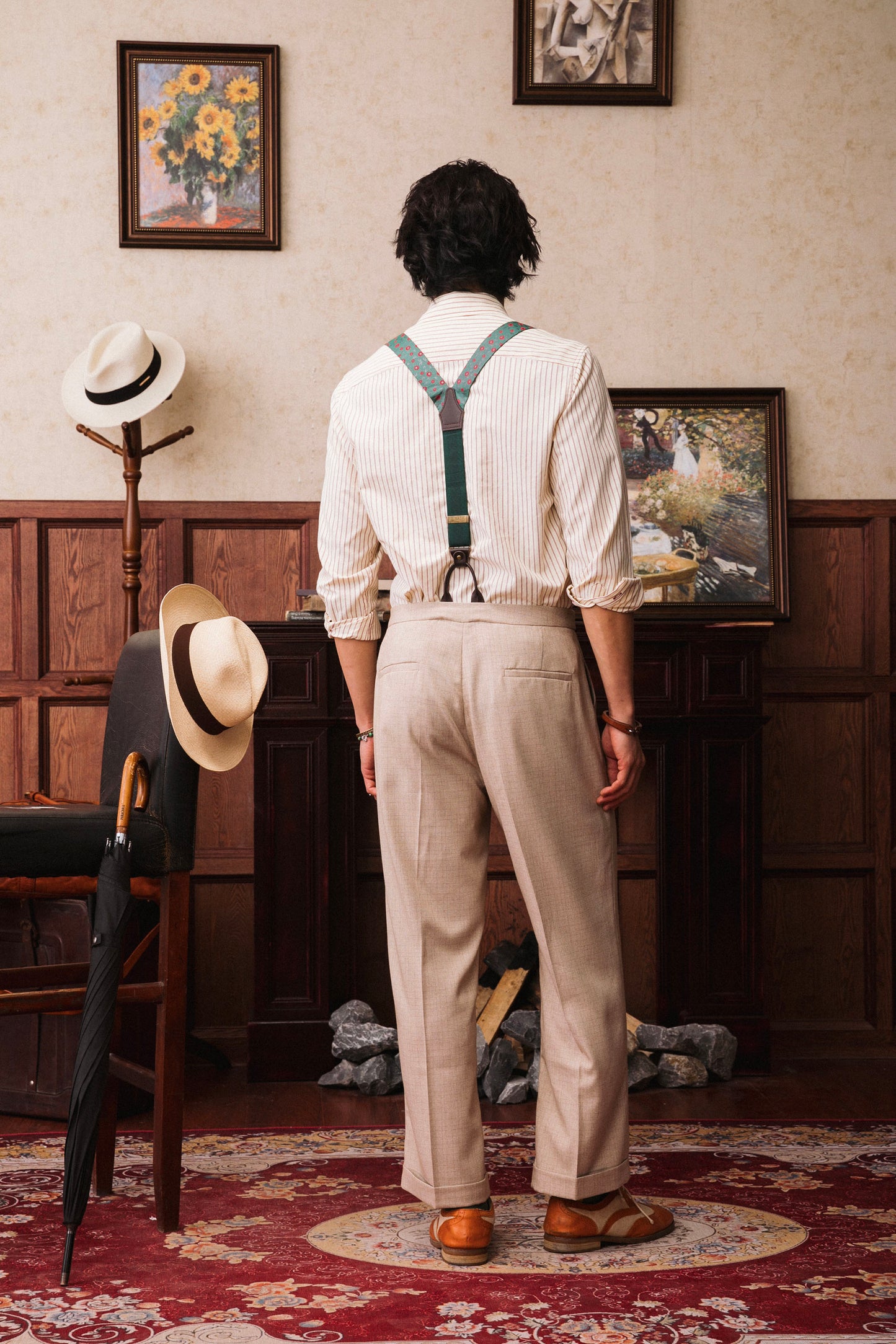 British retro style plaid suit pants men's summer thin style business casual slim drape nine-point pants
