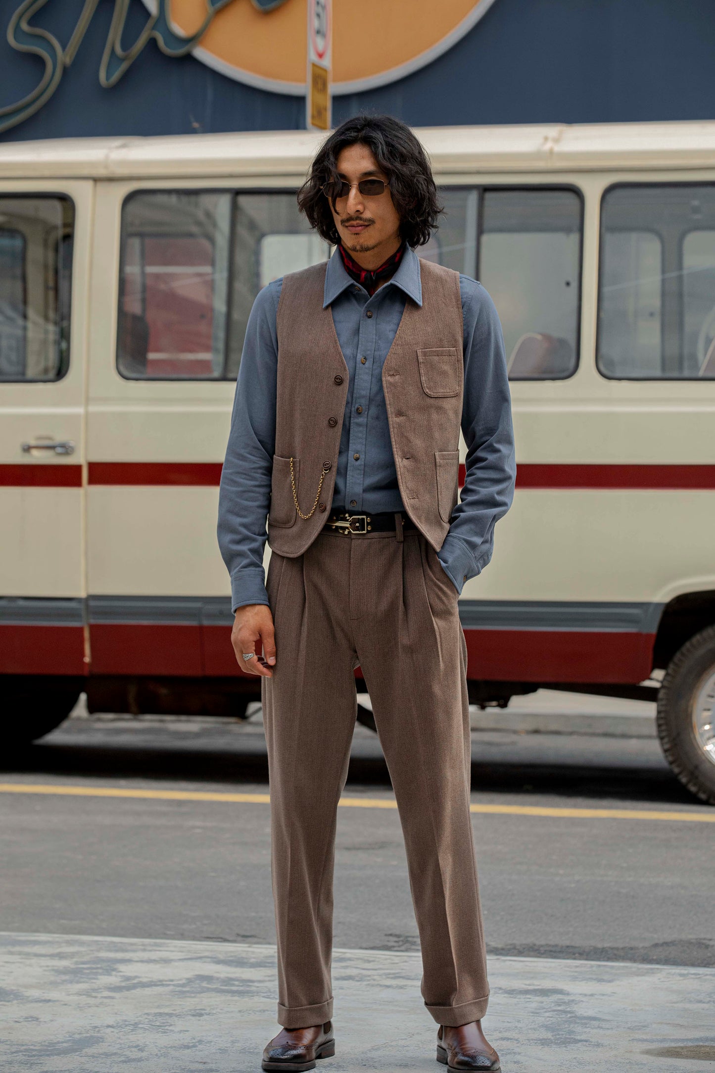 British style high-end suit pants men's autumn and winter retro style handsome casual nine-point pants drape straight trousers