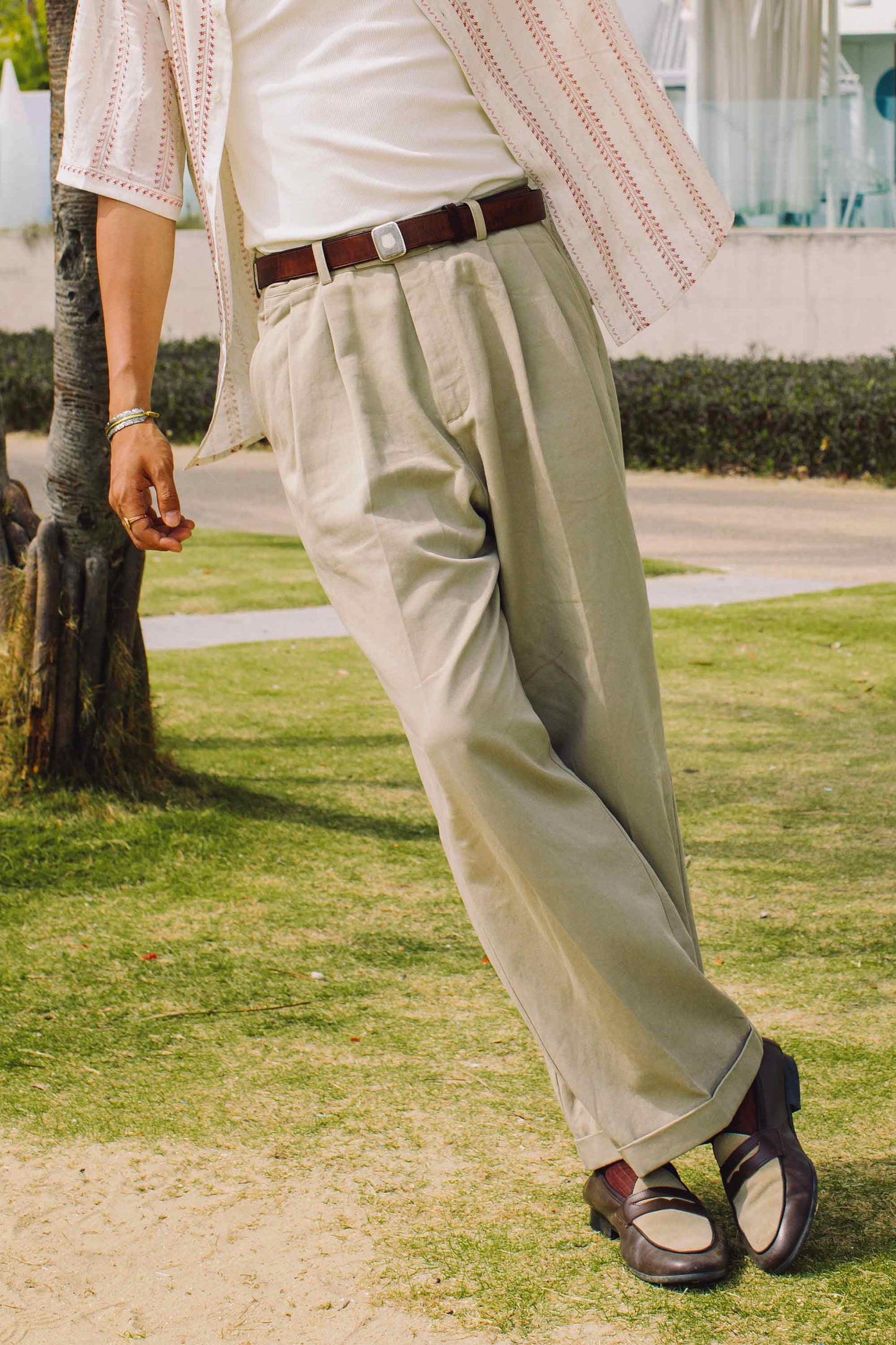 Lyocell SOARIN Ivy League Khaki Straight Pants Men's Lightweight Casual Mid-High Waist Pants