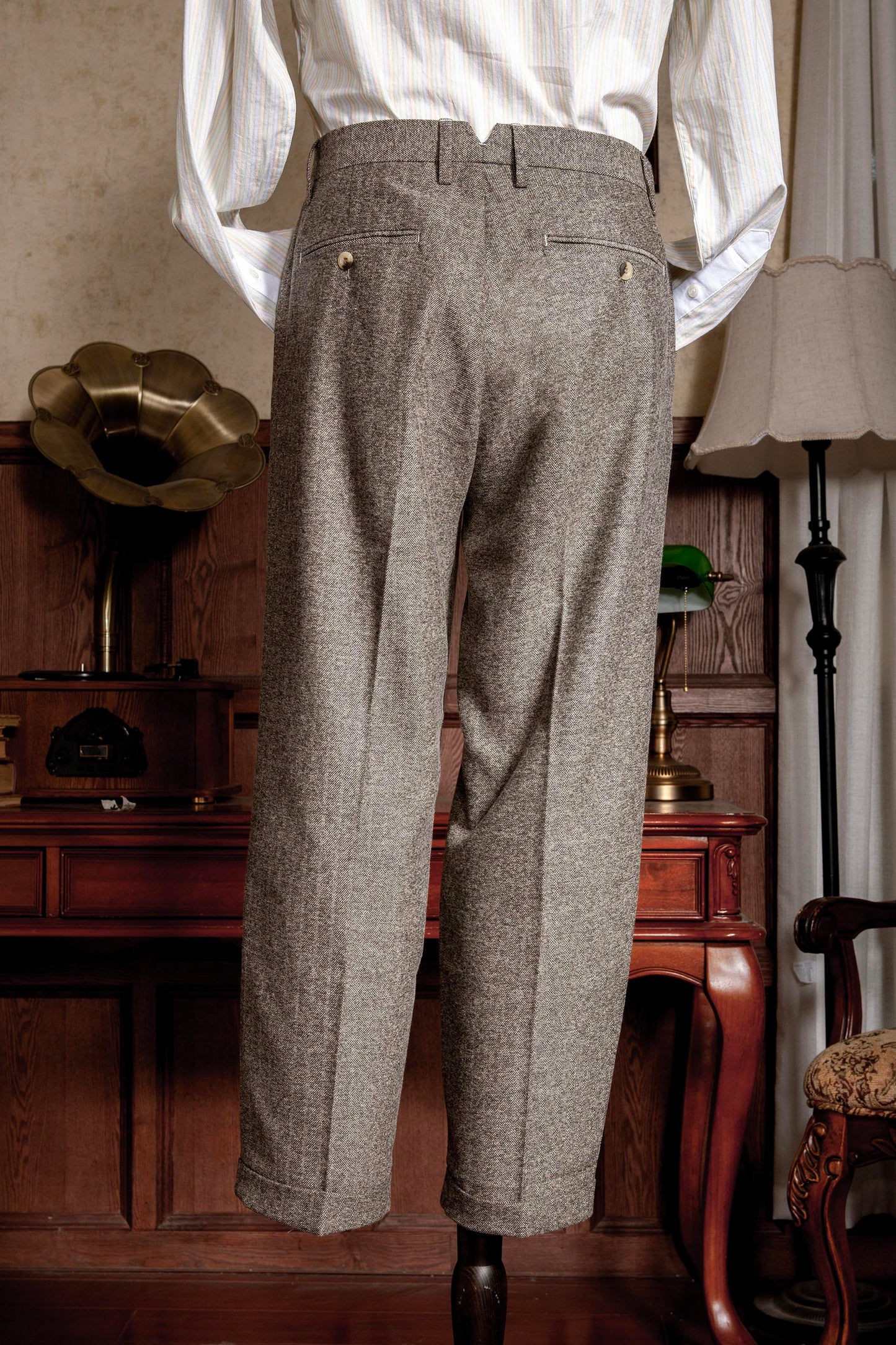 Soarin original retro style herringbone nine-point suit pants men's British style business slim straight nine-point casual trousers