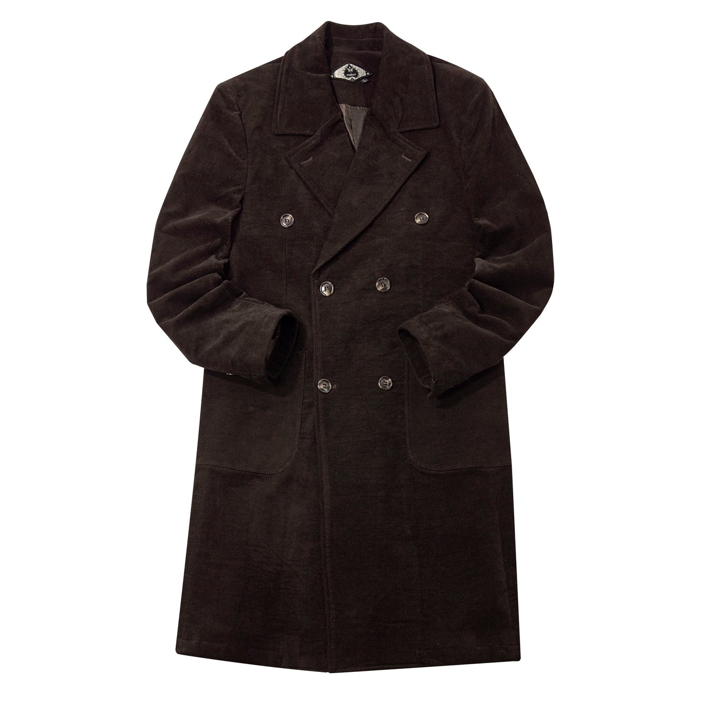British style retro double-breasted coat for men Winter business slim mid-length polo windbreaker