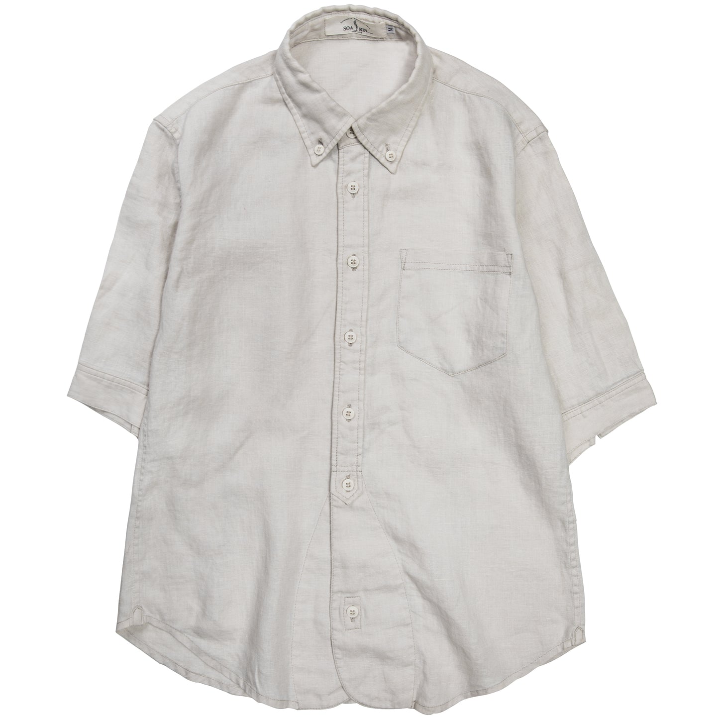 Retro British style linen short-sleeved shirt for men, yuppie business casual cotton and linen short-sleeved shirt
