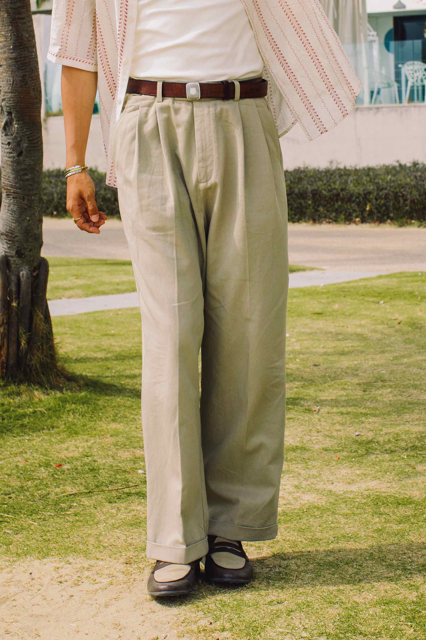 Lyocell SOARIN Ivy League Khaki Straight Pants Men's Lightweight Casual Mid-High Waist Pants