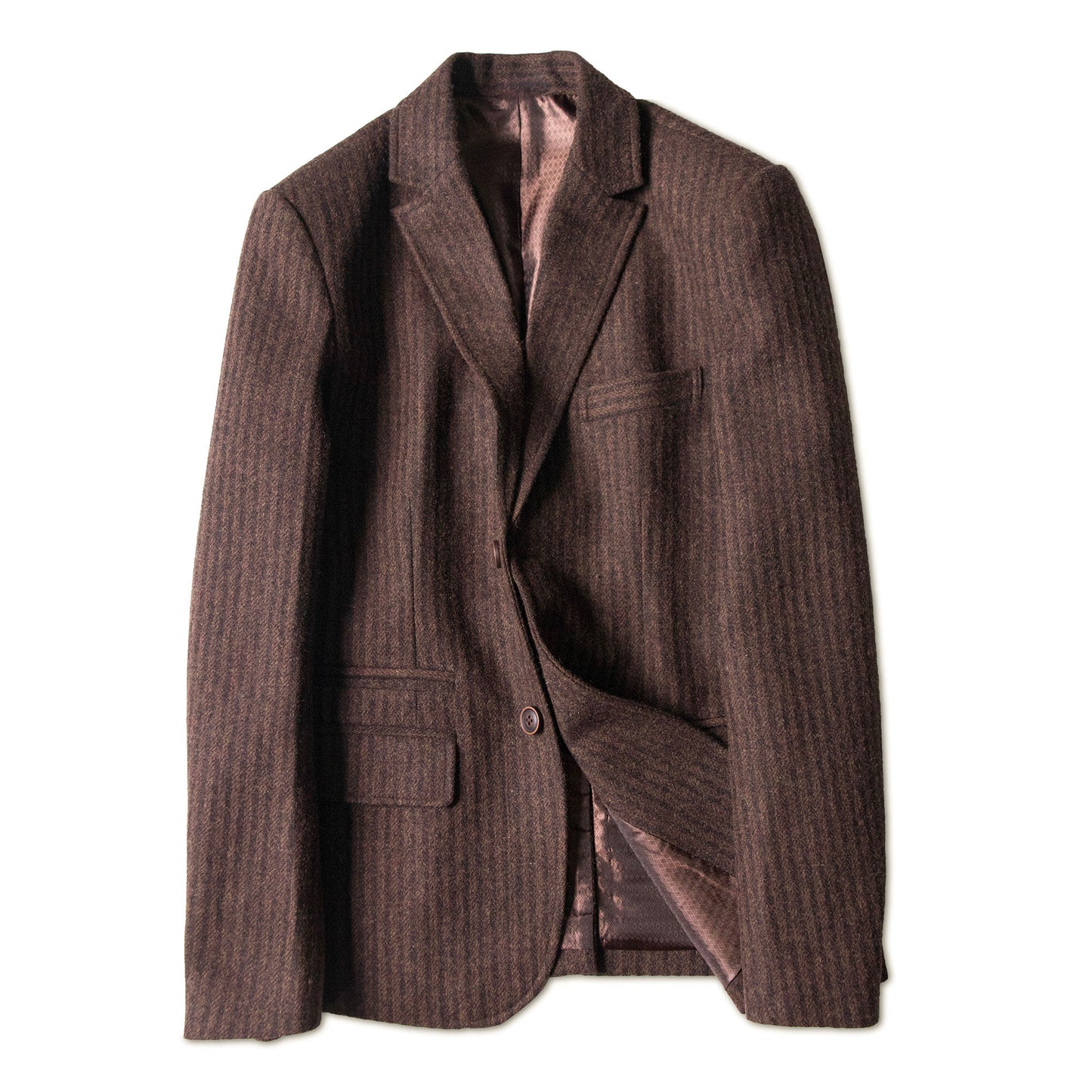 British retro wool men suit jacket Striped coarse pattern business formal casual slim suit