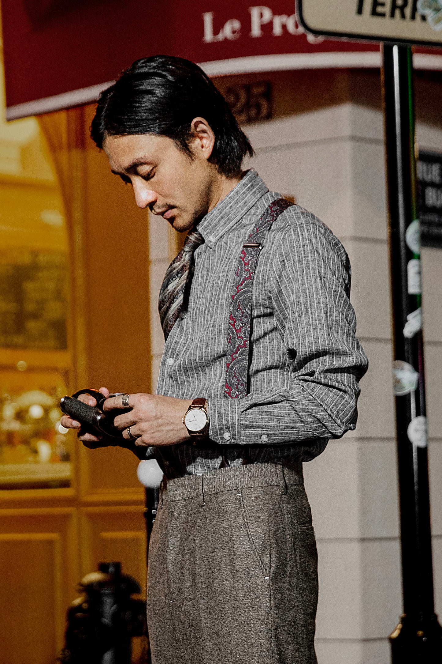 British yuppie style men's retro striped shirt high-end business casual non-iron suit long-sleeved shirt