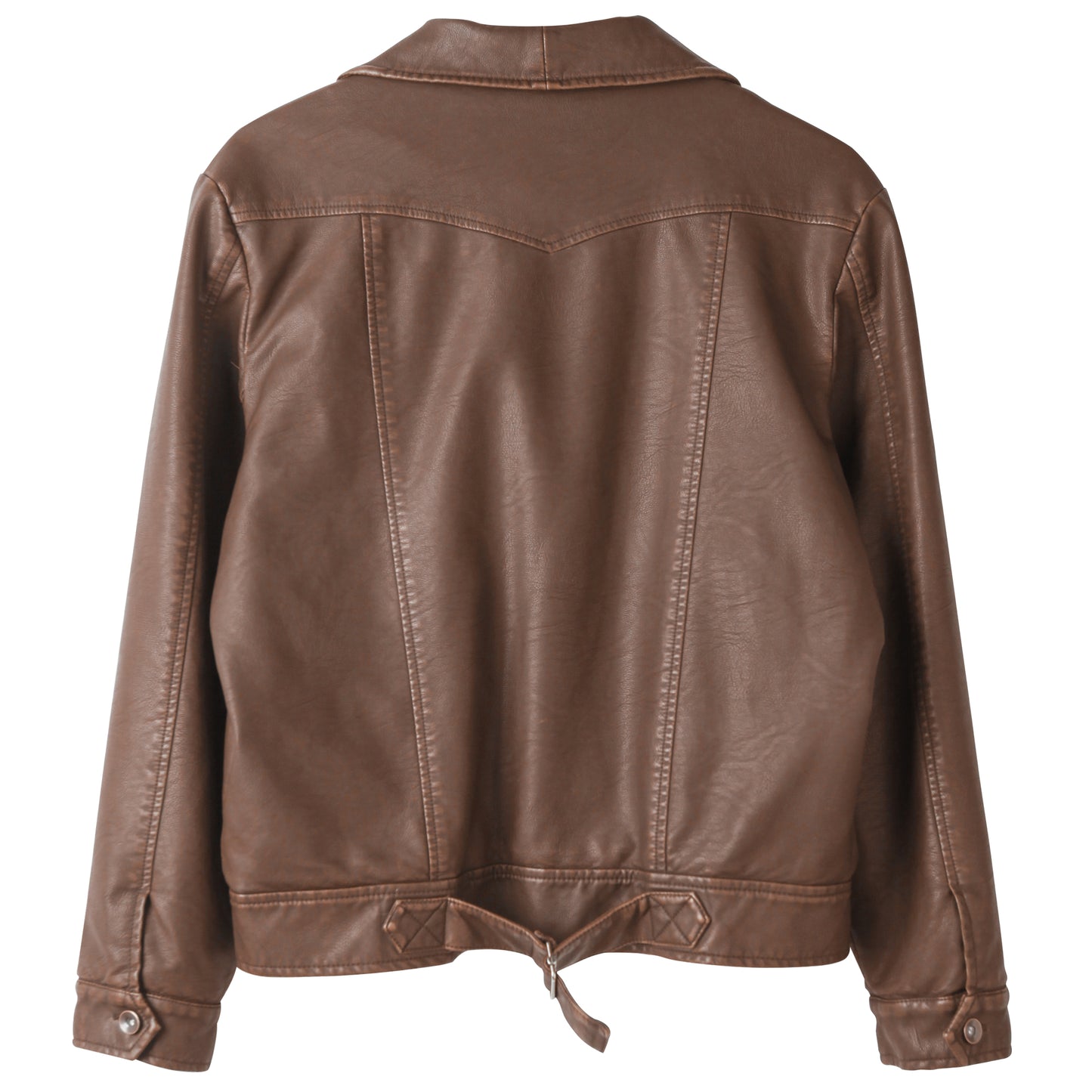 American retro style leather jacket for men Ami Khaki one piece collar workwear motorcycle jacket