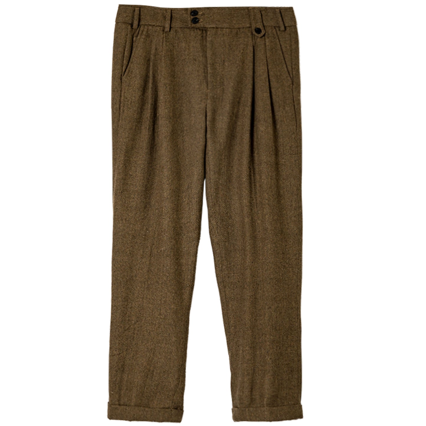 SOARIN original British retro wool trousers men's vintage style Gurga casual straight high waist suit nine-point trousers
