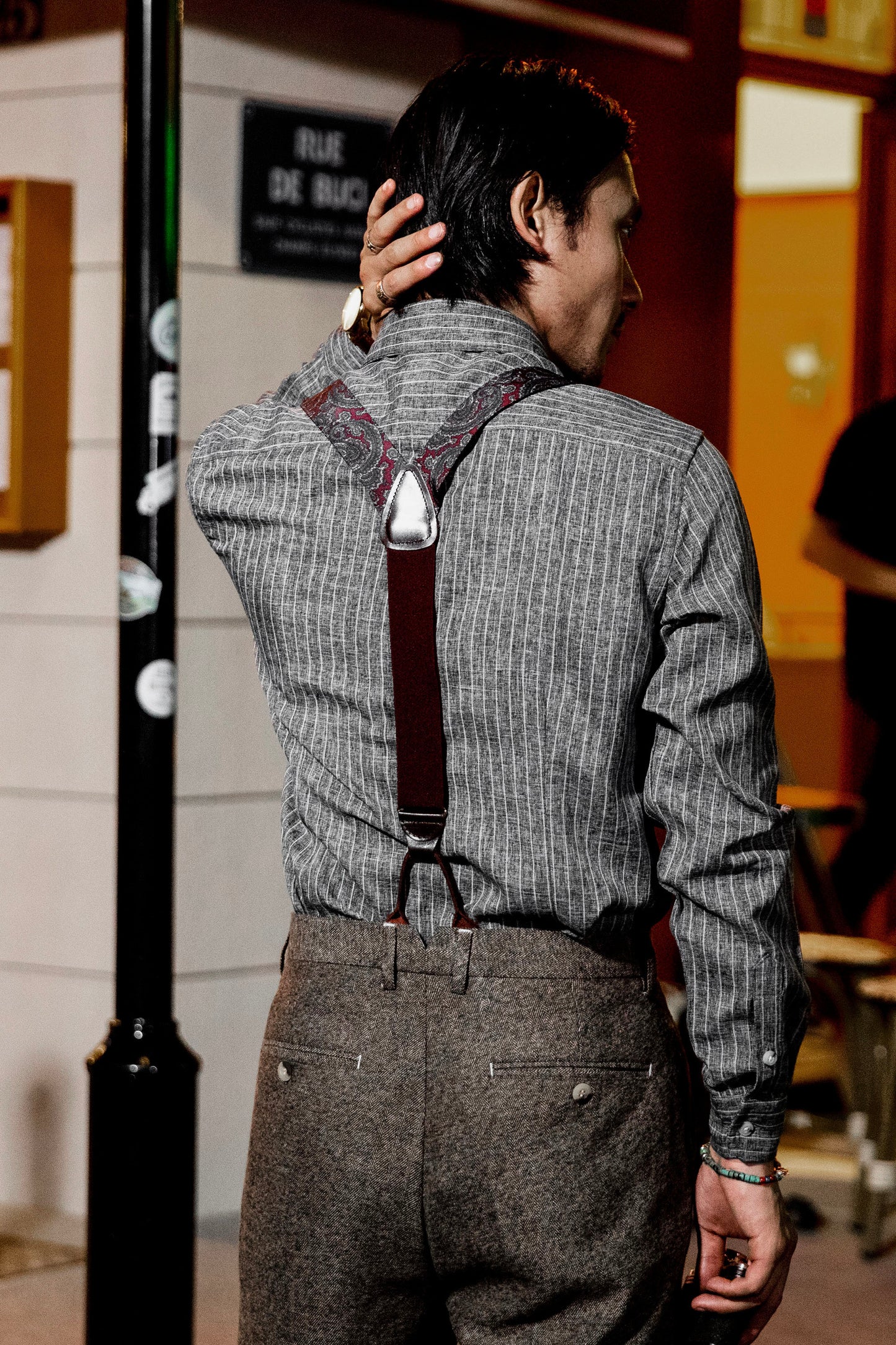 British yuppie style men's retro striped shirt high-end business casual non-iron suit long-sleeved shirt