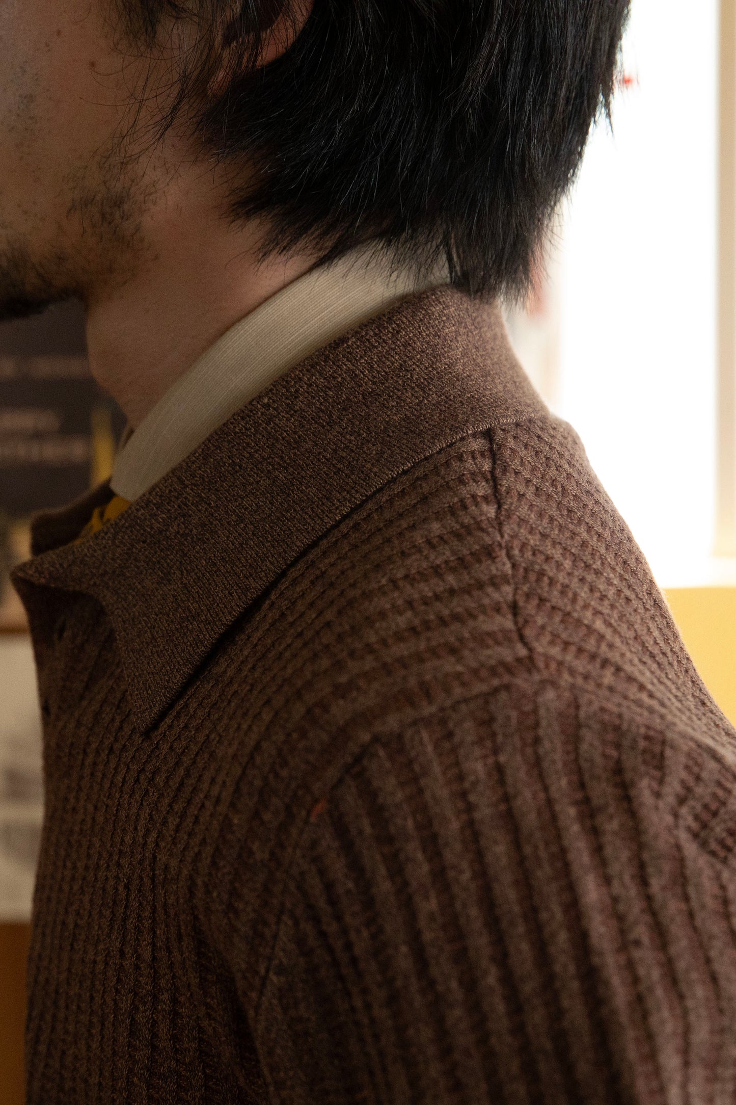 British retro style striped sweater men's lapel pullover casual slim knit sweater base layer sweater