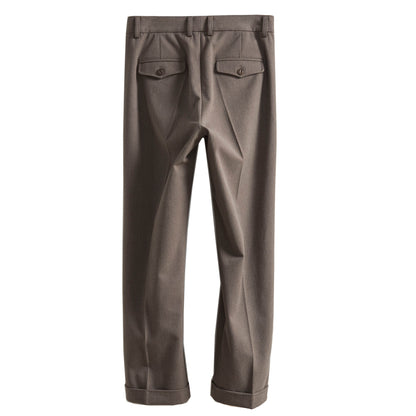 British style high-end suit pants men's autumn and winter retro style handsome casual nine-point pants drape straight trousers