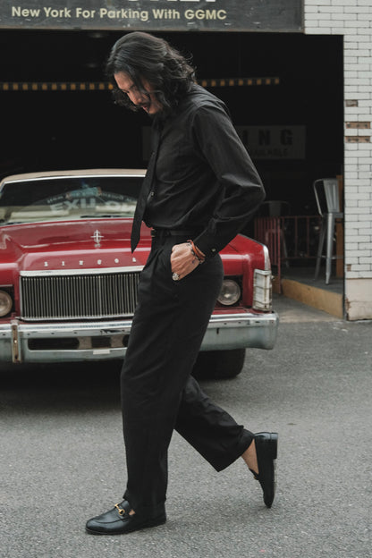 British retro style cotton and linen cropped trousers for men Summer business formal casual slim tapered suit trousers