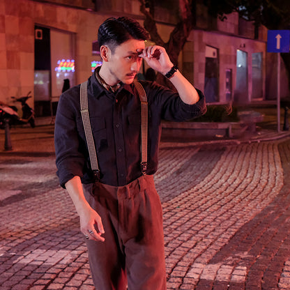 SOARIN WORLD Gai Yu Xia Series Slim Fit Linen Shirt Z93C234