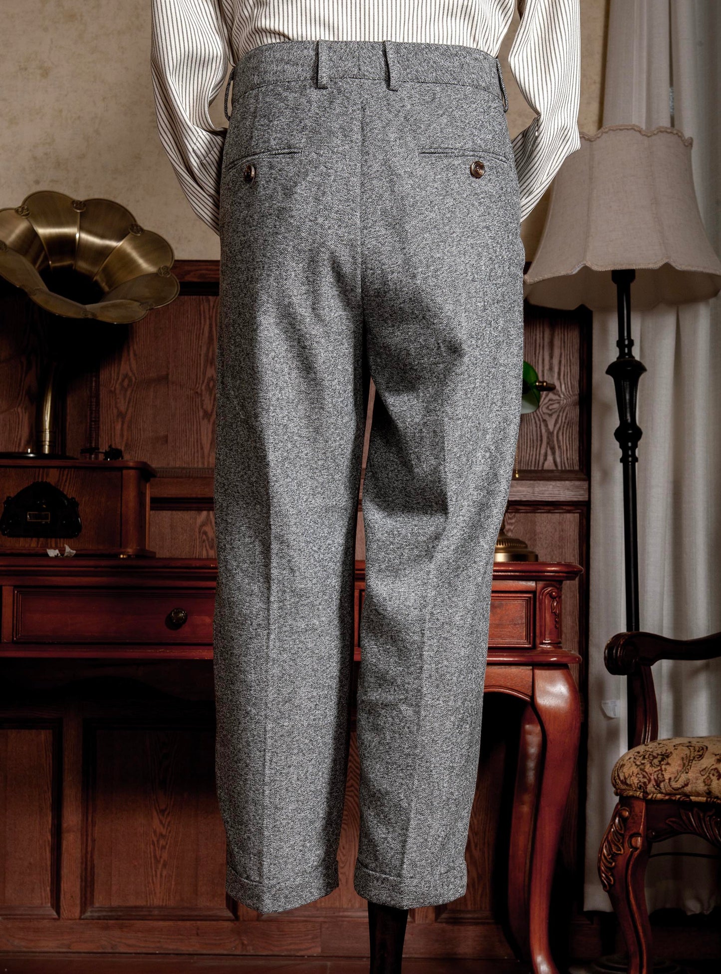 Soarin original retro style herringbone nine-point suit pants men's British style business slim straight nine-point casual trousers