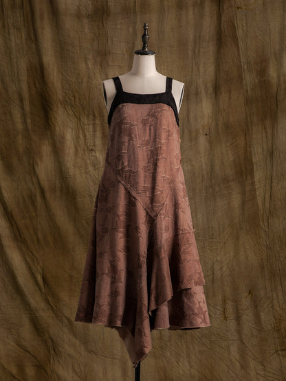 SOARIN WORLD Neo-Oriental Heritage Asymmetric Cotton-Viscose Floral Dress N-DCZ242TQ17