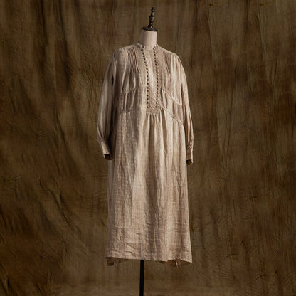 SOARIN WORLD Loose Linen Pleated Long Dress N-DCZ242TC05