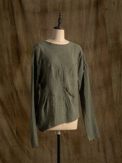 SOARIN WORLD Neo-Oriental Heritage Relaxed Fit Linen-blend Top N-DCZ242TC07
