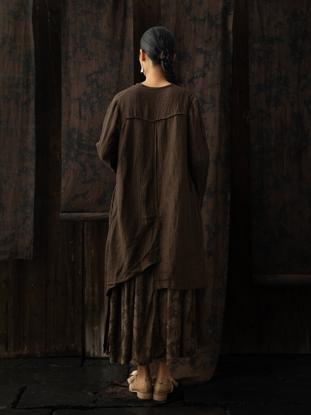 SOARIN WORLD Neo-Oriental Heritage Asymmetric Loose Linen Coat N-DCZ242TW02