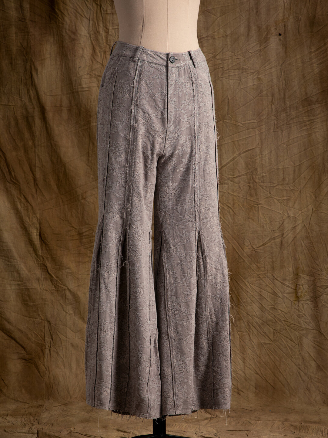 SOARIN WORLD Wide Leg Pleated Cotton Linen Trousers N-DCZ242TF01