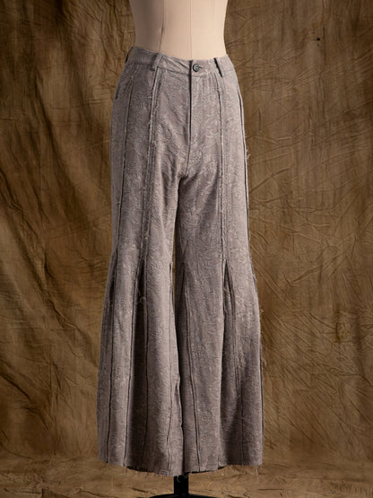 SOARIN WORLD Wide Leg Pleated Cotton Linen Trousers N-DCZ242TF01