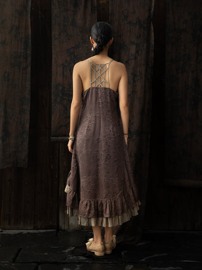 SOARIN WORLD Neo-Oriental Heritage Sleeveless Jacquard Cotton Dress N-DCZ252TQ20