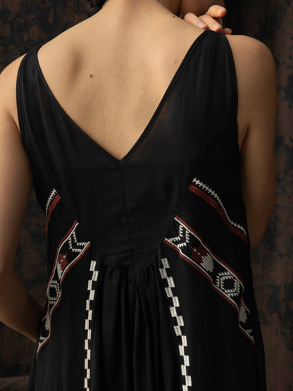 SOARIN WORLD Neo-Oriental Heritage Sleeveless Dress Linen Blend N-DCZ252TQ22
