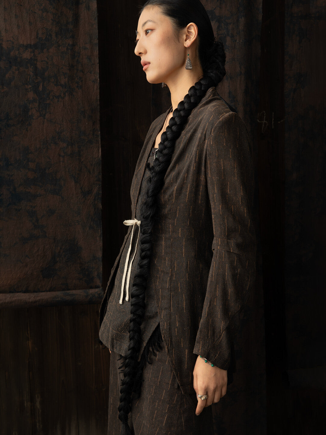 SOARIN WORLD（Neo-Oriental Heritage）Casual Vintage Loose Fit Silk Cotton Modal Blend Wrap Top N-DCZ242TW04