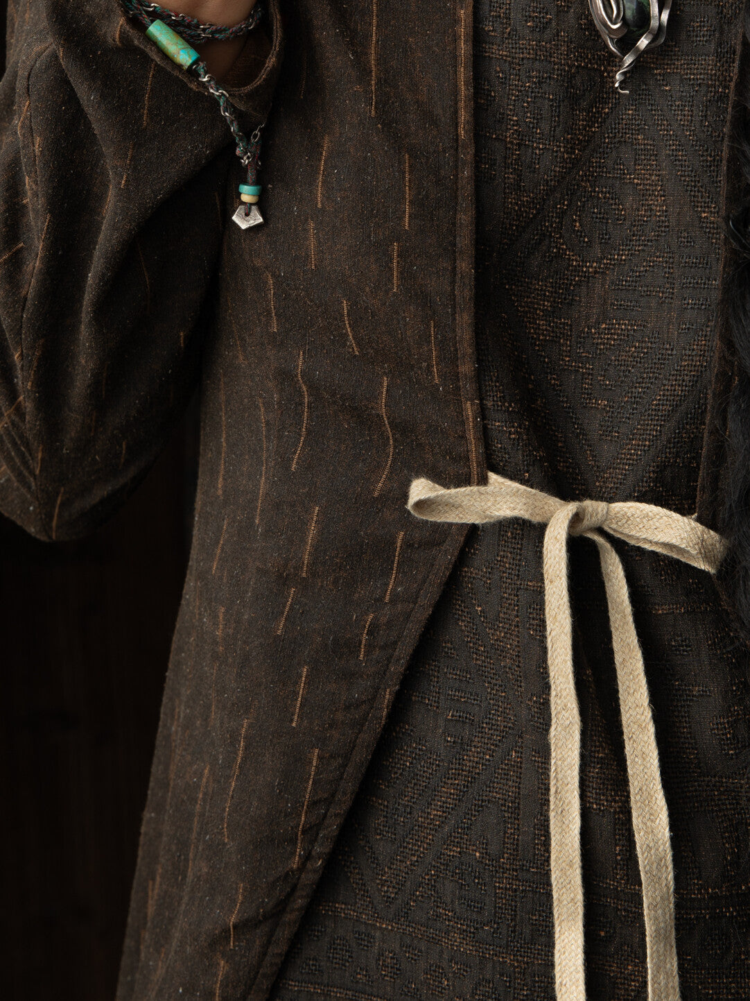 SOARIN WORLD（Neo-Oriental Heritage）Casual Vintage Loose Fit Silk Cotton Modal Blend Wrap Top N-DCZ242TW04