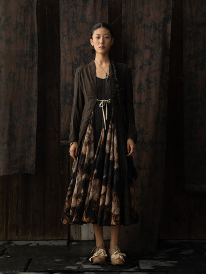 SOARIN WORLD（Neo-Oriental Heritage）Casual Vintage Loose Fit Silk Cotton Modal Blend Wrap Top N-DCZ242TW04