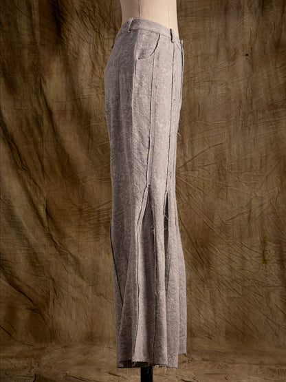 SOARIN WORLD Wide Leg Pleated Cotton Linen Trousers N-DCZ242TF01