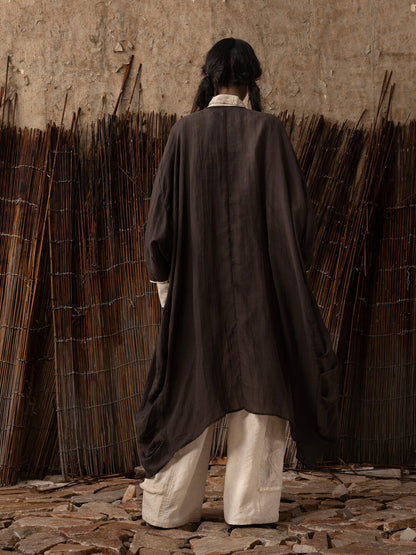 SOARIN WORLD（Neo-Oriental Heritage）Oversized Paisley Cotton Linen Long Coat N-DCZ242TW07