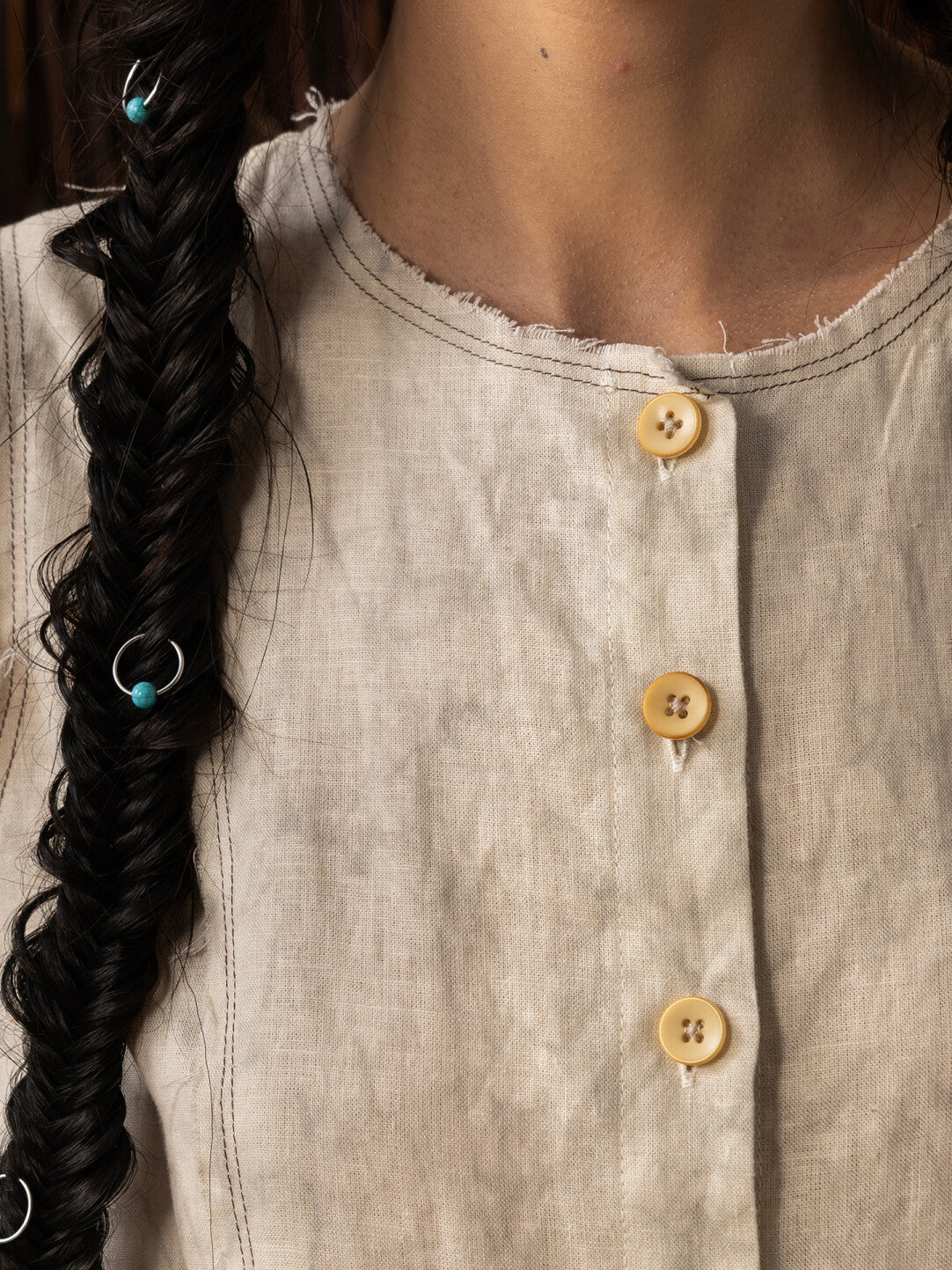 【SOARIN WORLD】Neo-Oriental Heritage Straight Cut Long Vest Ramie Cotton Blend Sleeveless Tunic N-DCZ252TC11