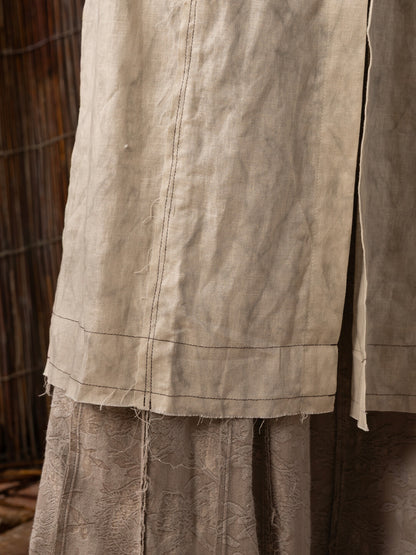 【SOARIN WORLD】Neo-Oriental Heritage Straight Cut Long Vest Ramie Cotton Blend Sleeveless Tunic N-DCZ252TC11