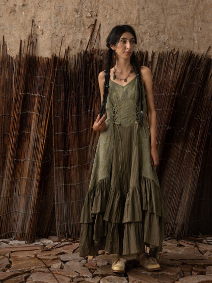 SOARIN WORLD Neo-Oriental Heritage Layered Jacquard Strap Dress N-DCZ252TQ24