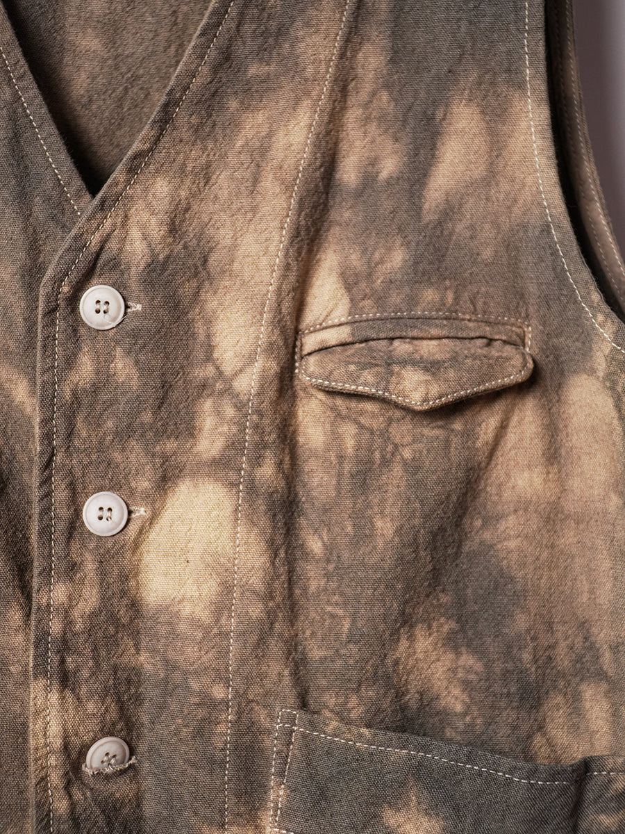 SOARIN WORLD Vintage Artisanal Slim-Fit Tie-Dyed Linen Vest Z92B202