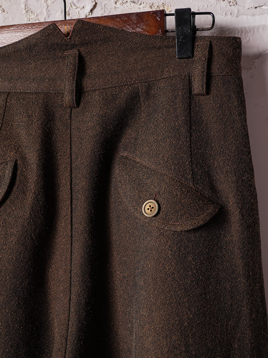 SOARIN WORLD Heritage Amekaji Sculptural Wide-Leg Wool-Linen Culottes DCZ253TF246