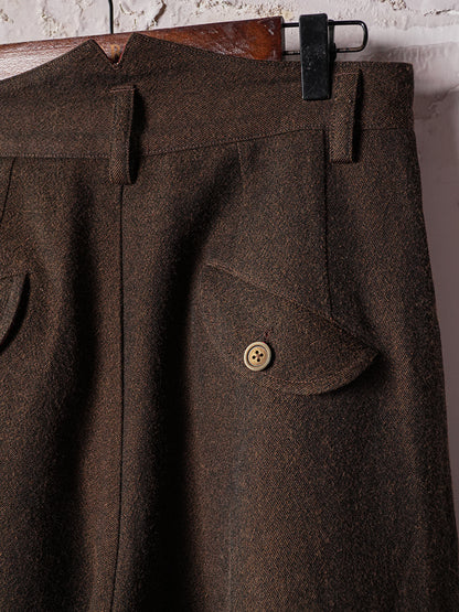SOARIN WORLD Heritage Amekaji Sculptural Wide-Leg Wool-Linen Culottes DCZ253TF246