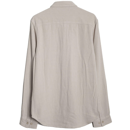British retro style long sleeve linen shirt men's vintage drape business casual inner wear long sleeve shirt