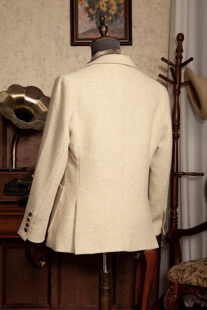 British style retro wool suit jacket for men Business formal casual double-breasted suit jacket