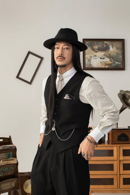 British style retro woolen suit vest for men High-end business casual slim suit vest