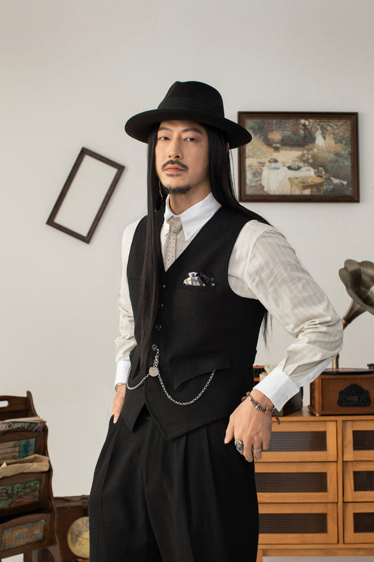 British style retro woolen suit vest for men High-end business casual slim suit vest