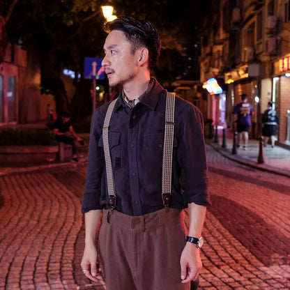 SOARIN WORLD Gai Yu Xia Series Slim Fit Linen Shirt Z93C234