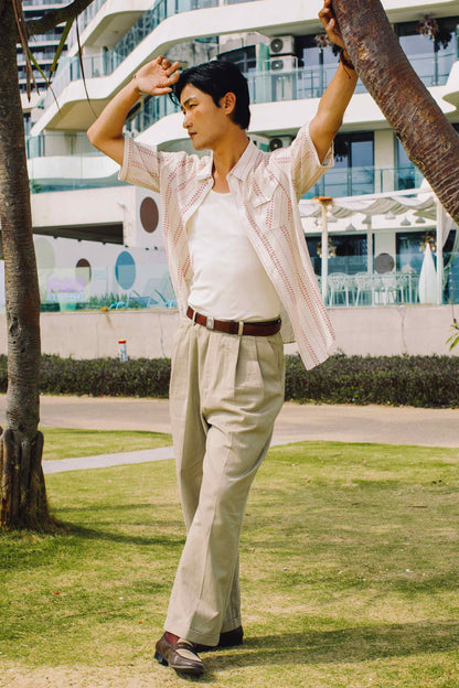 Lyocell SOARIN Ivy League Khaki Straight Pants Men's Lightweight Casual Mid-High Waist Pants
