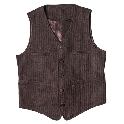 Independent retro yuppie wool vest men British business formal striped vest suit vest
