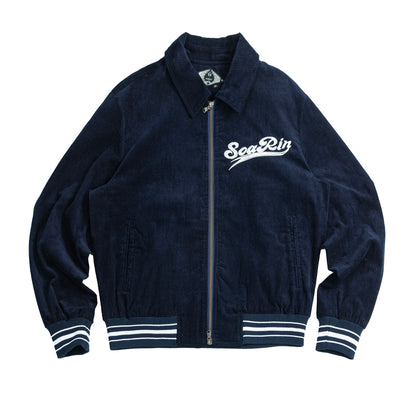 American retro style corduroy jacket men's winter warm embroidery casual loose baseball jacket