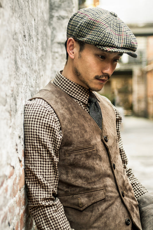 Ami Khaki Corduroy Vest Men American Retro Workwear Style Double-sided Vest Waistcoat