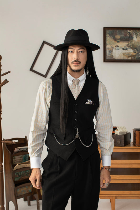 British style retro woolen suit vest for men High-end business casual slim suit vest