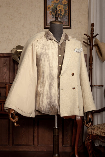 British style retro wool suit jacket for men Business formal casual double-breasted suit jacket